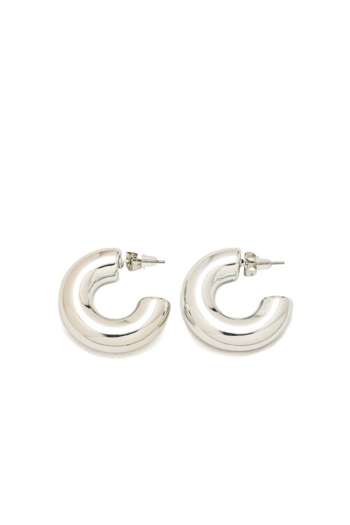 Caravanas Chunky Plateado