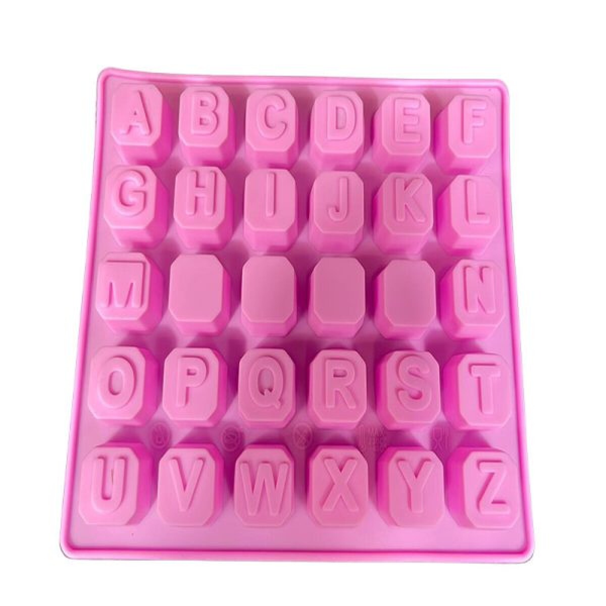 Molde para Bombones de Silicona Abecedario Doble - Rosado 