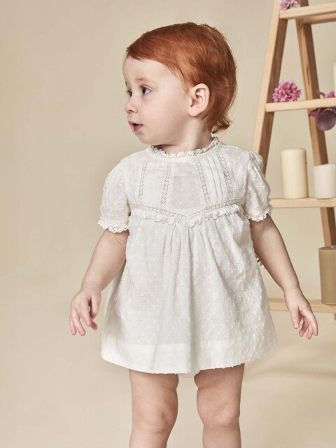 Vestido Con Tiras Bordadas Piedra