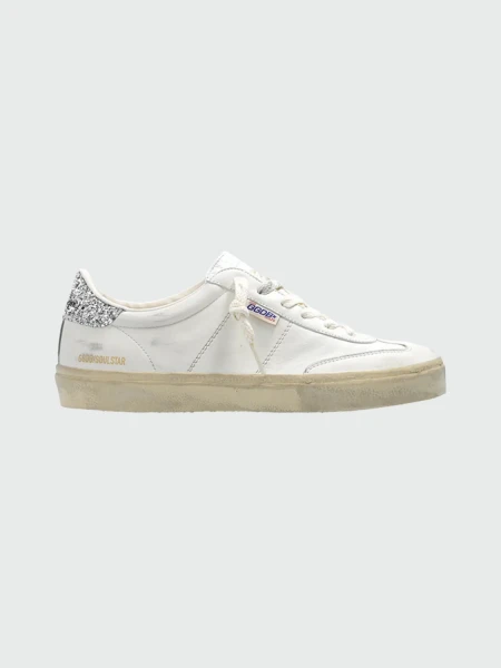Golden Goose-Championes de cuero acordonados, Soul star Blanco