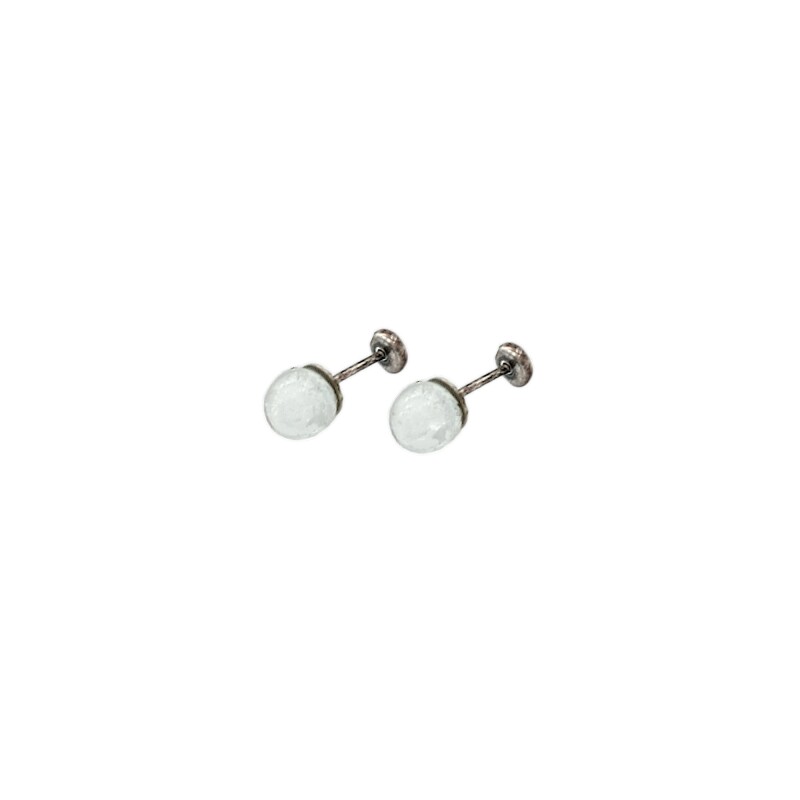 Abridores bebe Bolitas de cristal - Plata 925 - Cuarzo cristal - AB3017 Conpiedra