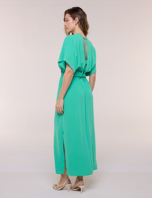 Vestido Maxi Con Tachas VERDE