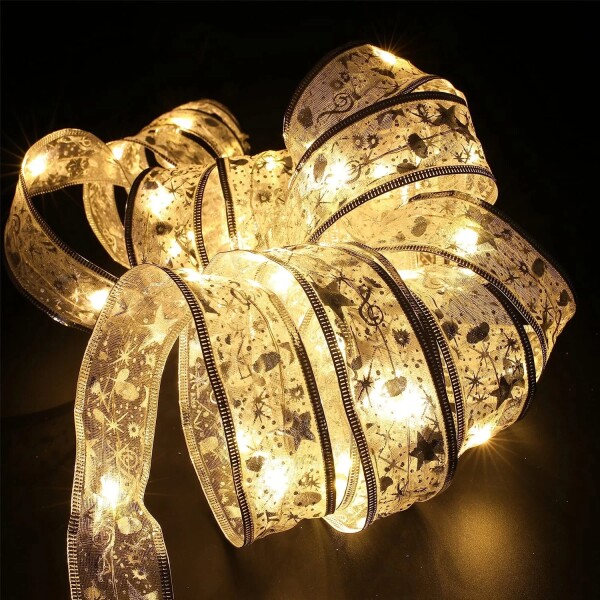 Guia Guirnalda Cinta Navidad Decoraciones Luz Calida A Pilas Variante Color Cálida