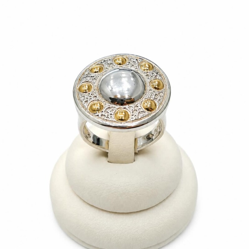 Anillo Plata y Oro círculos Anillo Plata y Oro círculos