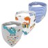 Set baberos bandana x3 dino celeste