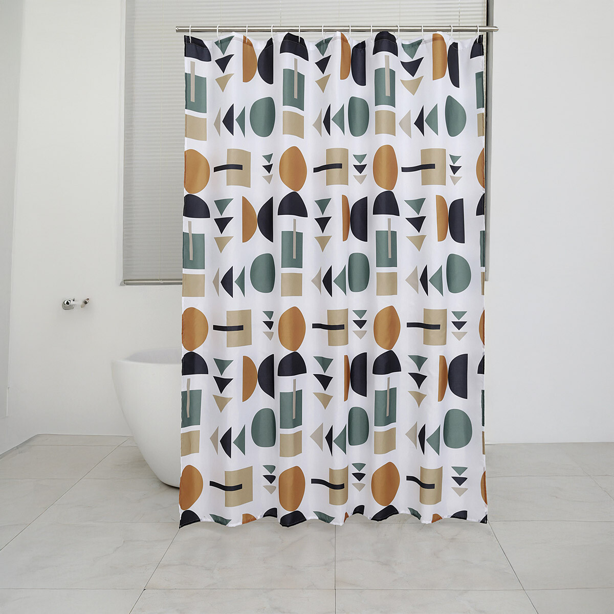Cortina de Home Class con Argollas 180 x 180 cm - 213578 GEOMETRIO MARRON 