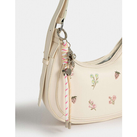 Bandolera Con Charm Estampado Flores
