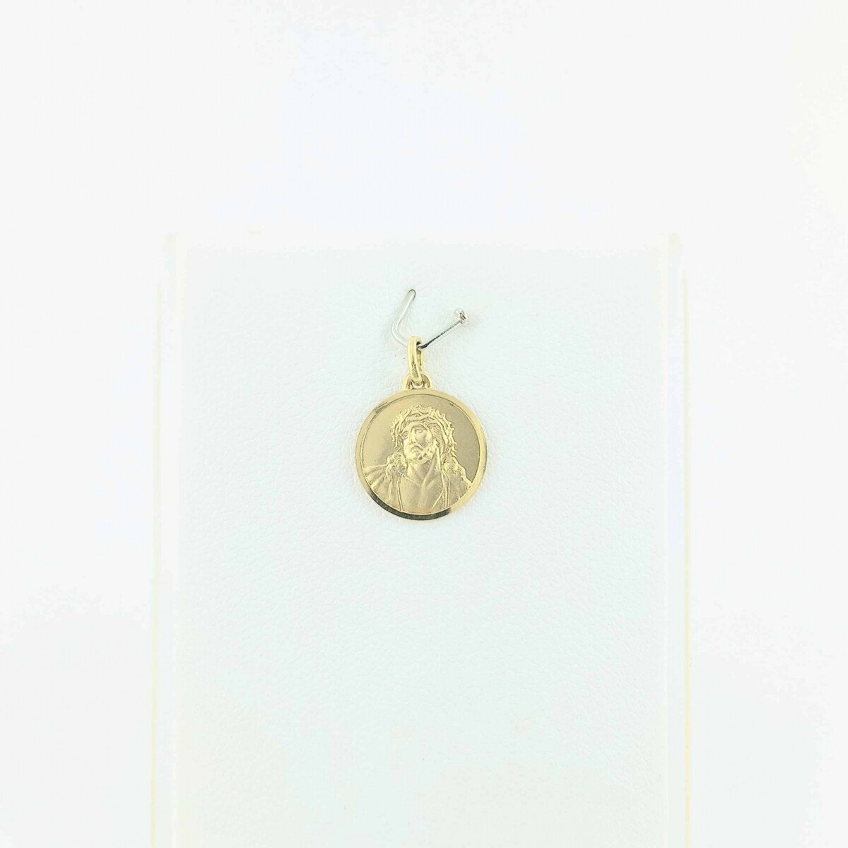 Medalla de oro 18k. Cristo con Espinas. 
