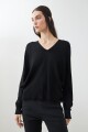 Sweater escote V negro