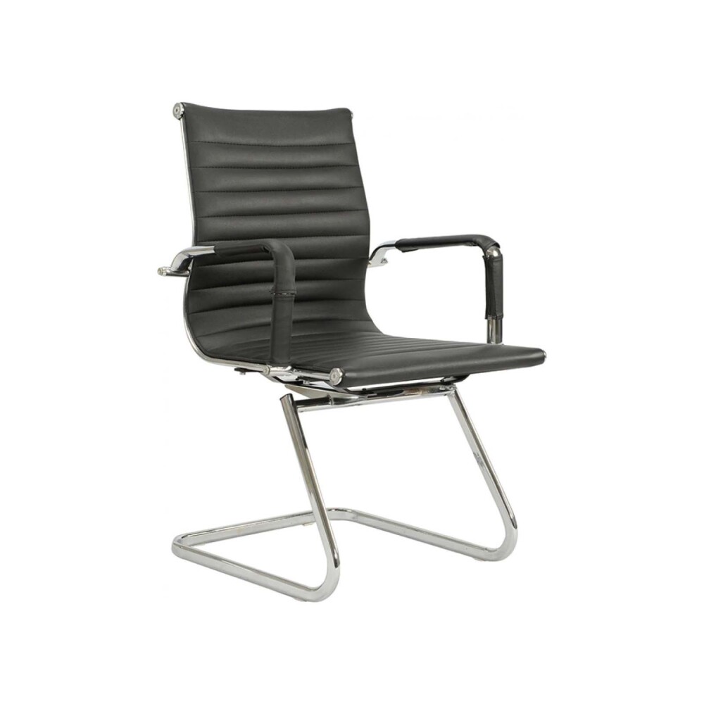 SILLA DE ESCRITORIO SIMIL-CUERO NEGRO D-101L