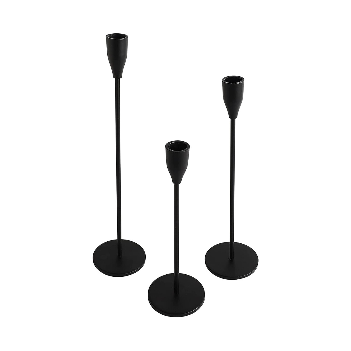 SET 3 CANDELABRO 8x23/28/33CM CON PUNTA NEGRA 