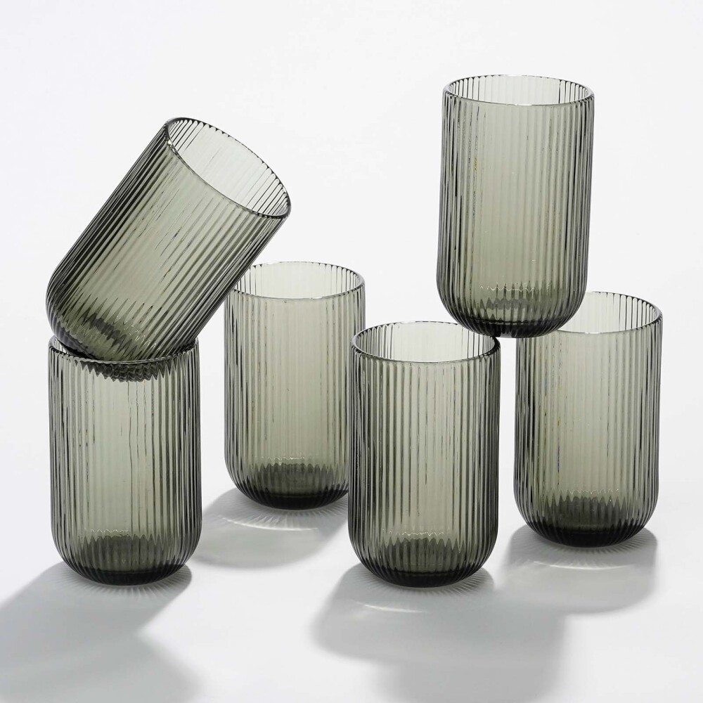 VASO VIDRIO GRIS MERLOT