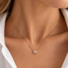 Colgante Jimena V. de Oro Rosa 18k con Brillantes Colgante Jimena V. de Oro Rosa 18k con Brillantes