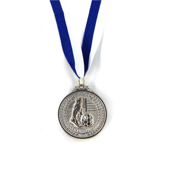 Medalla Fútbol 6.5 Balon Pie C/laureles Plata