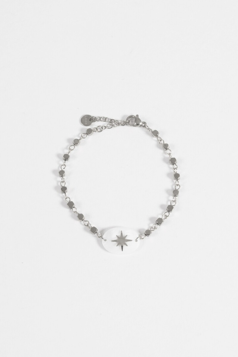 Pulsera dije estrella plateado