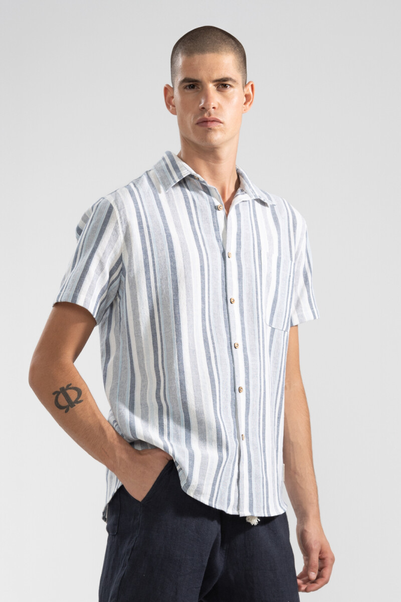 FEDE SHORT SLEEVE SHIRT STRIPE Blue