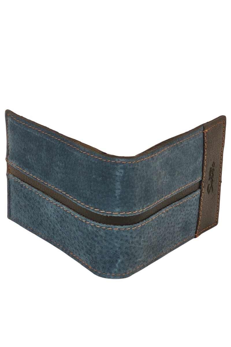 Billetera de cuero al corte Azul