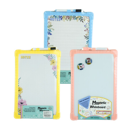 PIZARRA BLANCA C/MARCADOR 2IMAN 172GR 30X20X1CM 4 COLORES PIZARRA BLANCA C/MARCADOR 2IMAN 172GR 30X20X1CM 4 COLORES