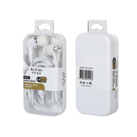 Auriculares Stereo Bloox To Go Free3 3,5Mm Universo Binario BLANCO