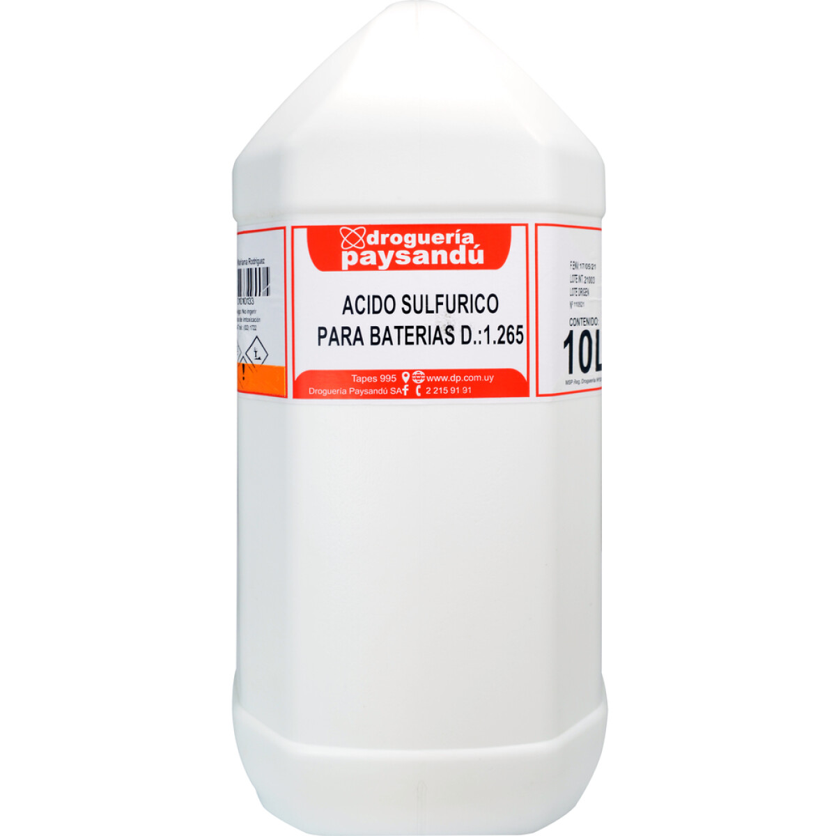 Ácido Sulfúrico para Batería - 10 L 