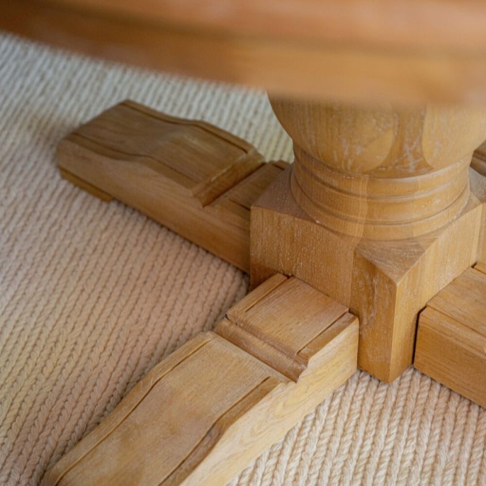 Mesa de Comedor Volutta / Natural con base blanca Mesa de Comedor Volutta / Natural con base blanca