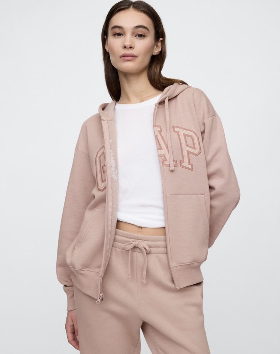 Canguro Con Cierre Logo Gap Mujer - Fawn Beige 632 