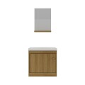 MUEBLE DE BAÑO SUSPENDIDO 50 CM CON MESADA Y ESPEJO - MIEL MUEBLE DE BAÑO SUSPENDIDO 50 CM CON MESADA Y ESPEJO - MIEL