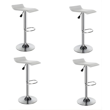 Taburete Kira Pack 4 unidades Rectangular Para Bar Diseño Moderno Blanco