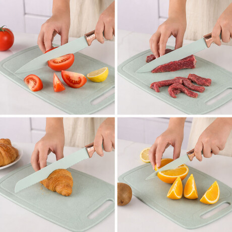 Set Utensilios Cocina 19Pz + Escurridor 3Niv. Drenaje Autom. Verde Claro