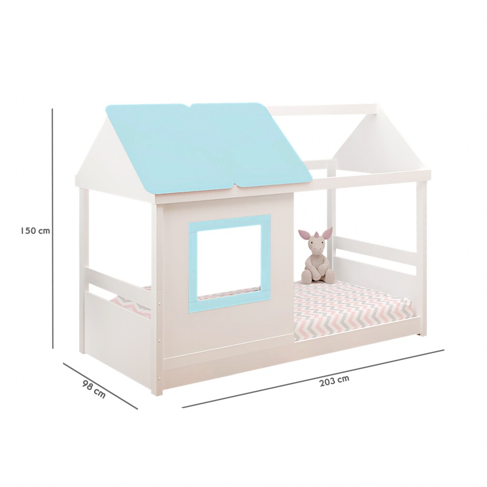 Cama Casita - Tota B137 Blanco/Azul