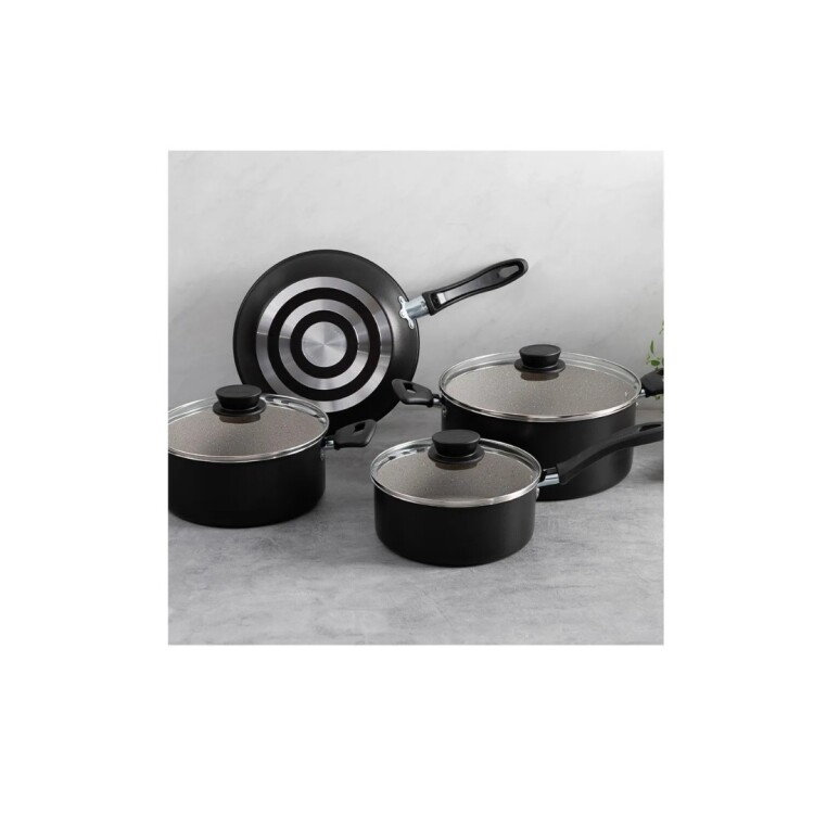 BATERIA DE COCINA TRAMONTINA LINZ 7 PIEZAS NEGRO BATERIA DE COCINA TRAMONTINA LINZ 7 PIEZAS NEGRO