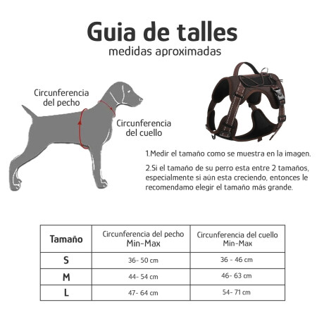 Arnés Y Correa Para Perros Antitirones Con Agarre Superior Marrón