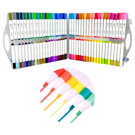 Set Marcadores Permanente Acrílico Valija 80p Arte Esc007012