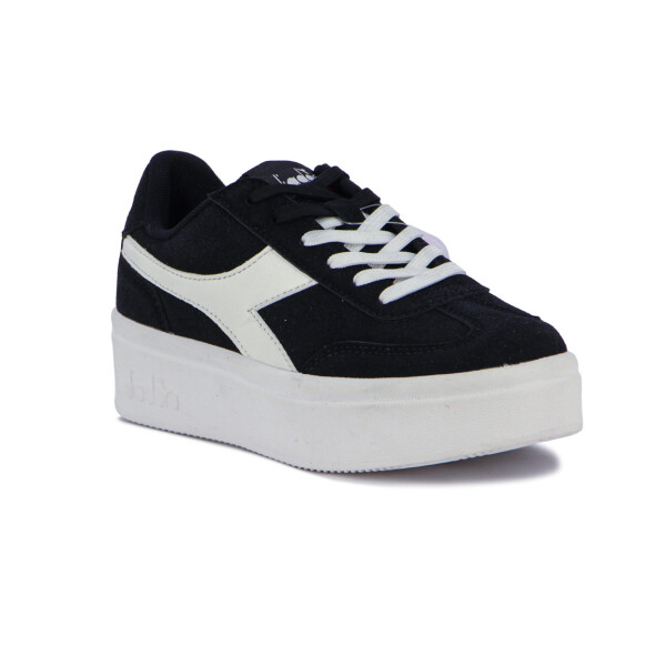 Championes Diadora Plataforma Bamplat Mujer Negro-blanco