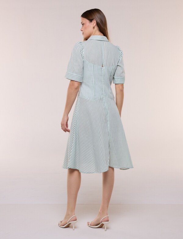 Vestido Camisero Midi Lineas VERDE/MULTI