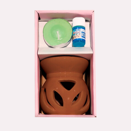 Set Hornito + Esencia + Vela Marrón Oscuro