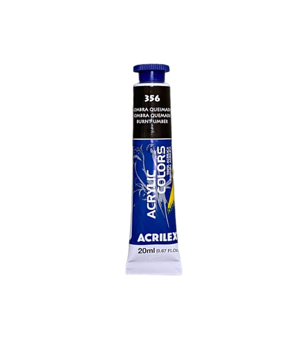 Pintura Acrílica para Lienzo Acrilex 20 ml (Tonos Marrones) - 356 Sombra Quemada 