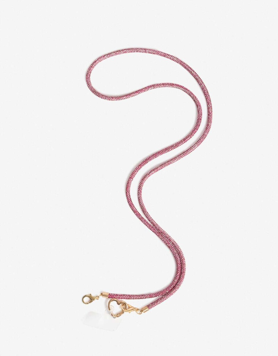 Llavero Y Charm De Tira De Strass - Fucsia claro 