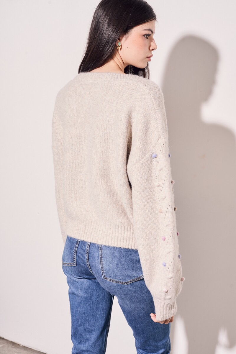 Sweater Texturado Beige Melange
