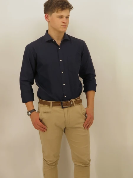 CAMISA SEVEN SIDONE M.LARGA AZUL