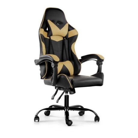 SILLA GAMER DE ESCRITORIO LUMAX ROM PIEL SINTÉTICA Negro / amarillo