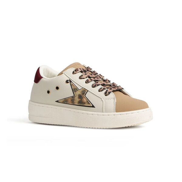 SNEAKER STAR TREND - KORIUM blanco/leopardo