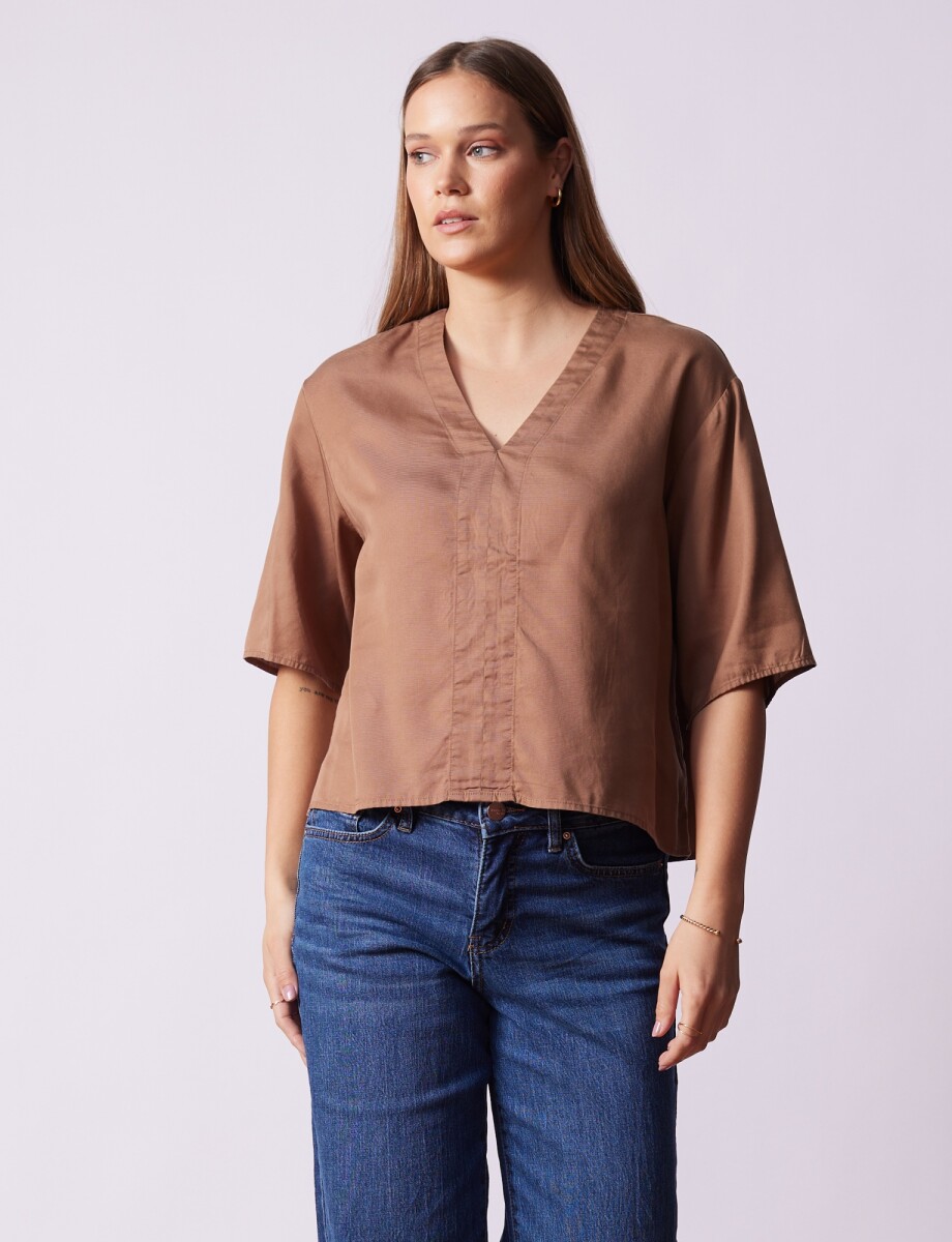 Blusa Lyocell - Tostado 