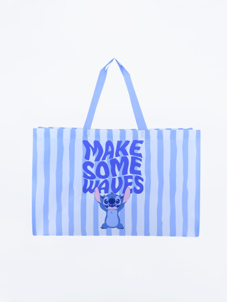 BOLSA LAMINADA STITCH CELESTE (V)