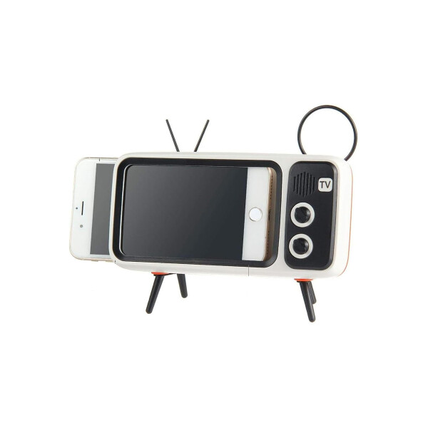 Soporte para escritorio diseño televisor retro color gris Soporte Para Escritorio Diseño Televisor Retro Color Gris