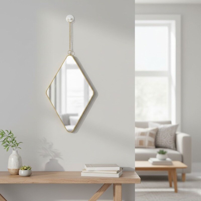 ESPEJO C/MARCO DORADO 17X28CM Unica