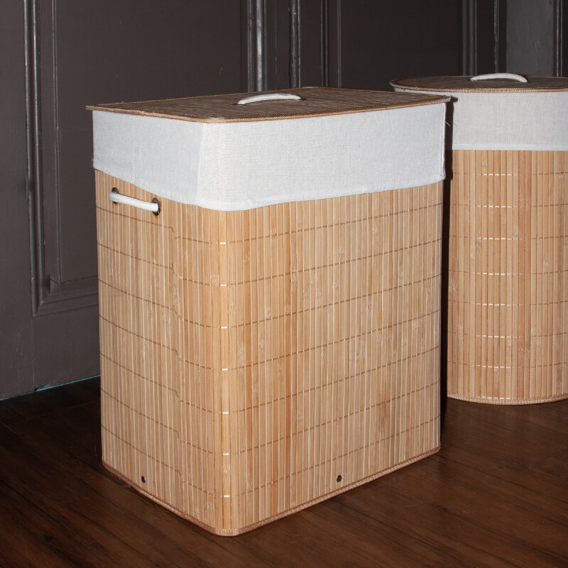 Canasto cesto para ropa sucia de bambú Canasto cesto para ropa sucia de bambú