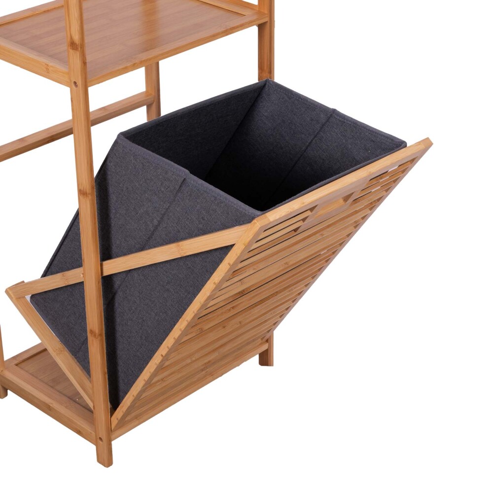 ESTANTERIA CESTO DE BAÑO BAMBU NATURAL-BEIGE PANAMA