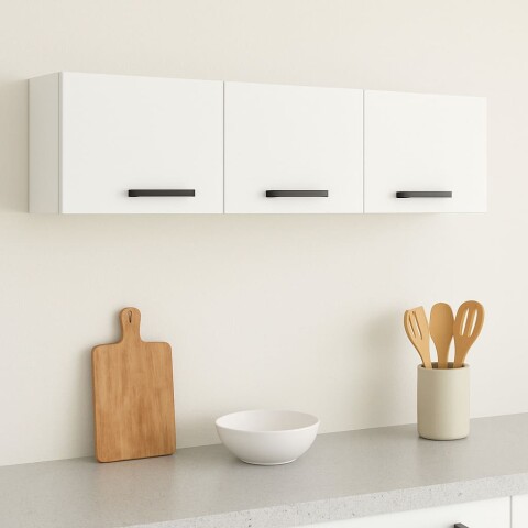 Aéreo Alacena Modular Tres Puertas Asas Polipropileno Blanco Aéreo Alacena Modular Tres Puertas Asas Polipropileno Blanco