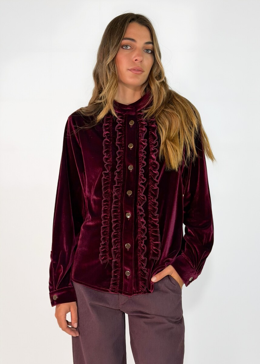 CAMISA NINA - BORDO 